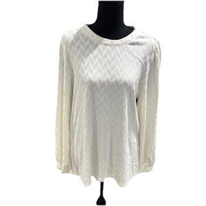 NWT Intro. Love The Fit Light Weight Ivory Pattern Sweater Plus Size 1X